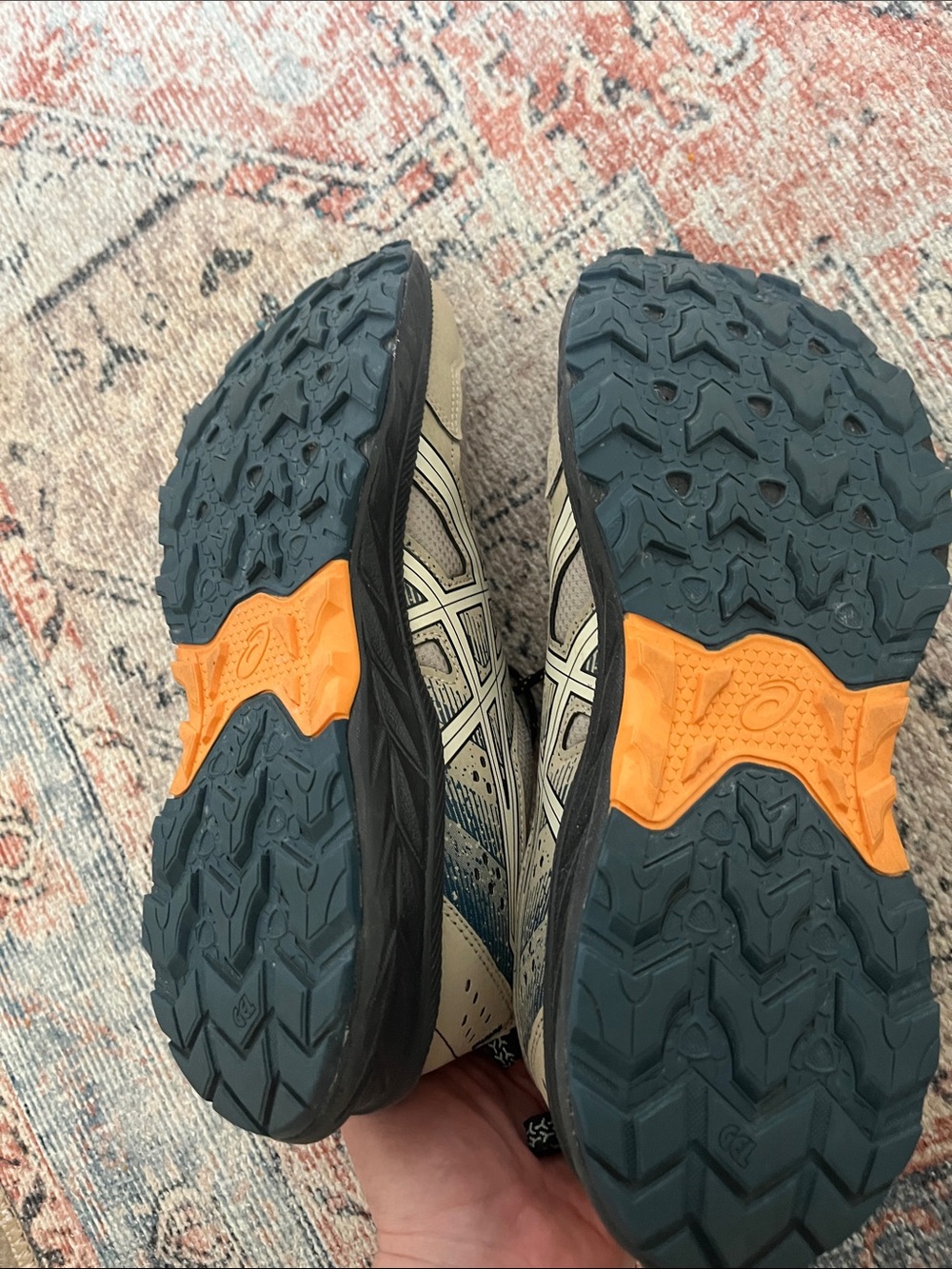 Asics Women’s Ortholite Trail Sneakers in Beige, Black, Navy and Orange Accent - Picture 4 of 4